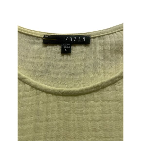 Kozan 100% cotton dress yellow green color Small - Picture 3 of 3